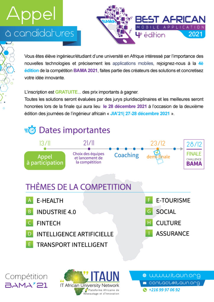 Appel à candidatures à la compétition Africaine BAMA 2021