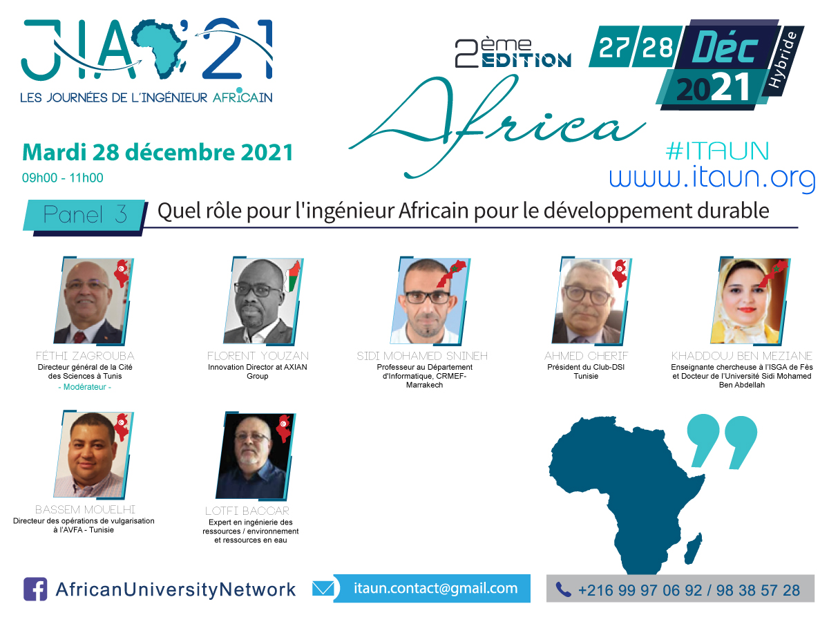 JIA'21 - Panel 3 «Quel rôle pour l'ingénieur Africain pour le développement durable ?»