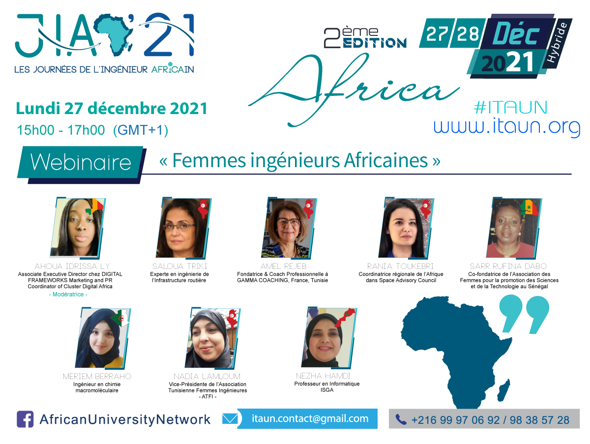 JIA'21 - WEBINAIRE : «Femmes ingénieurs Africaines»